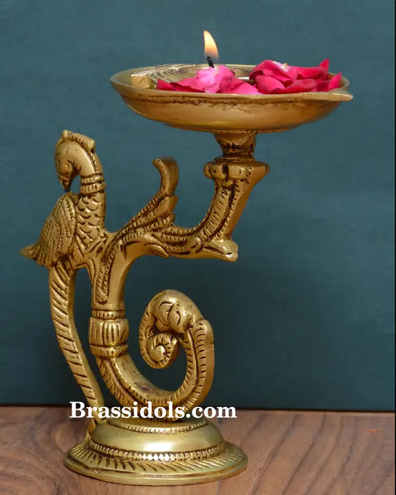 Standing Peacock with Diya - secondary