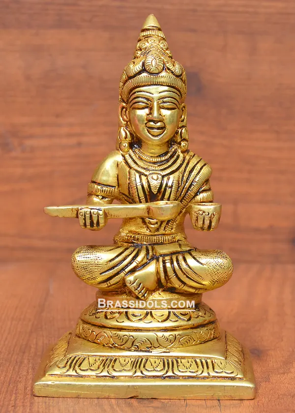 Brass Sitting Annapurna Idol 6 inchBrass Idols