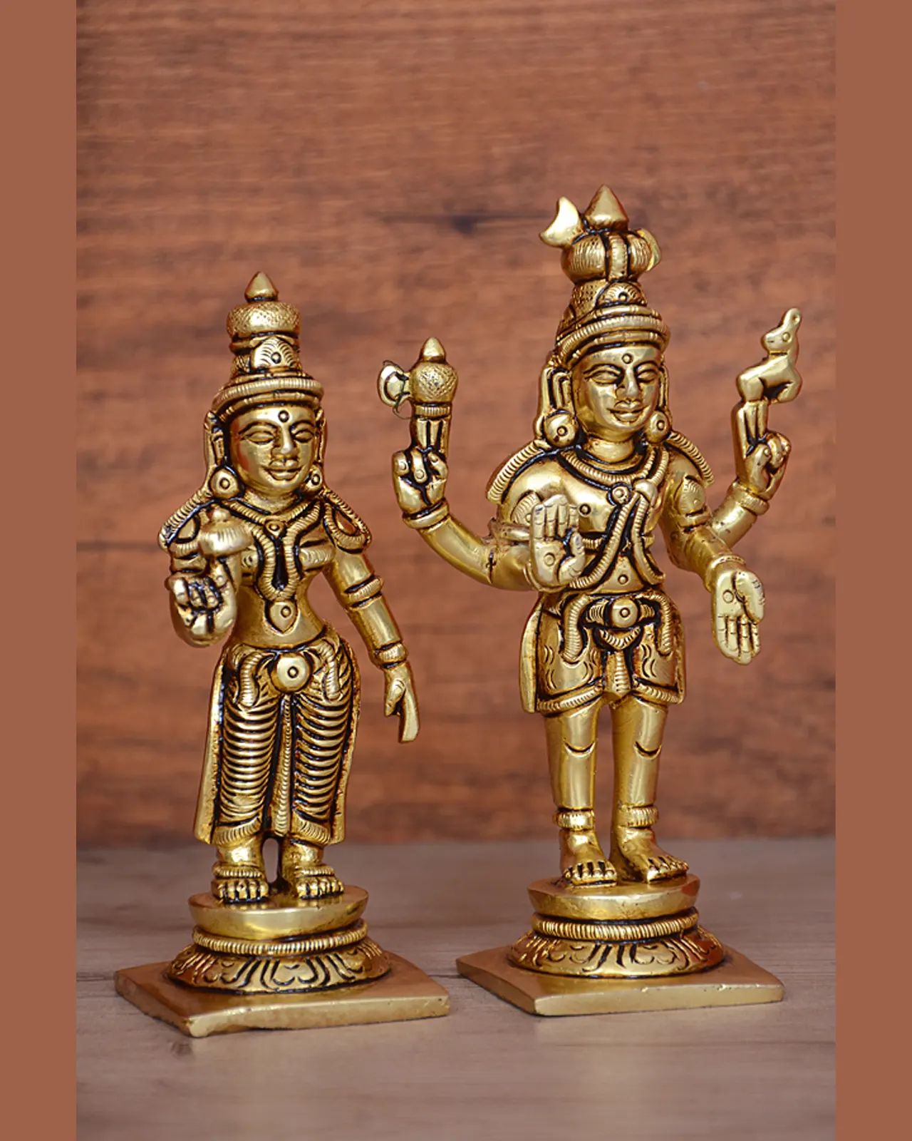 Standing Shiva Parvati with Base - secondary