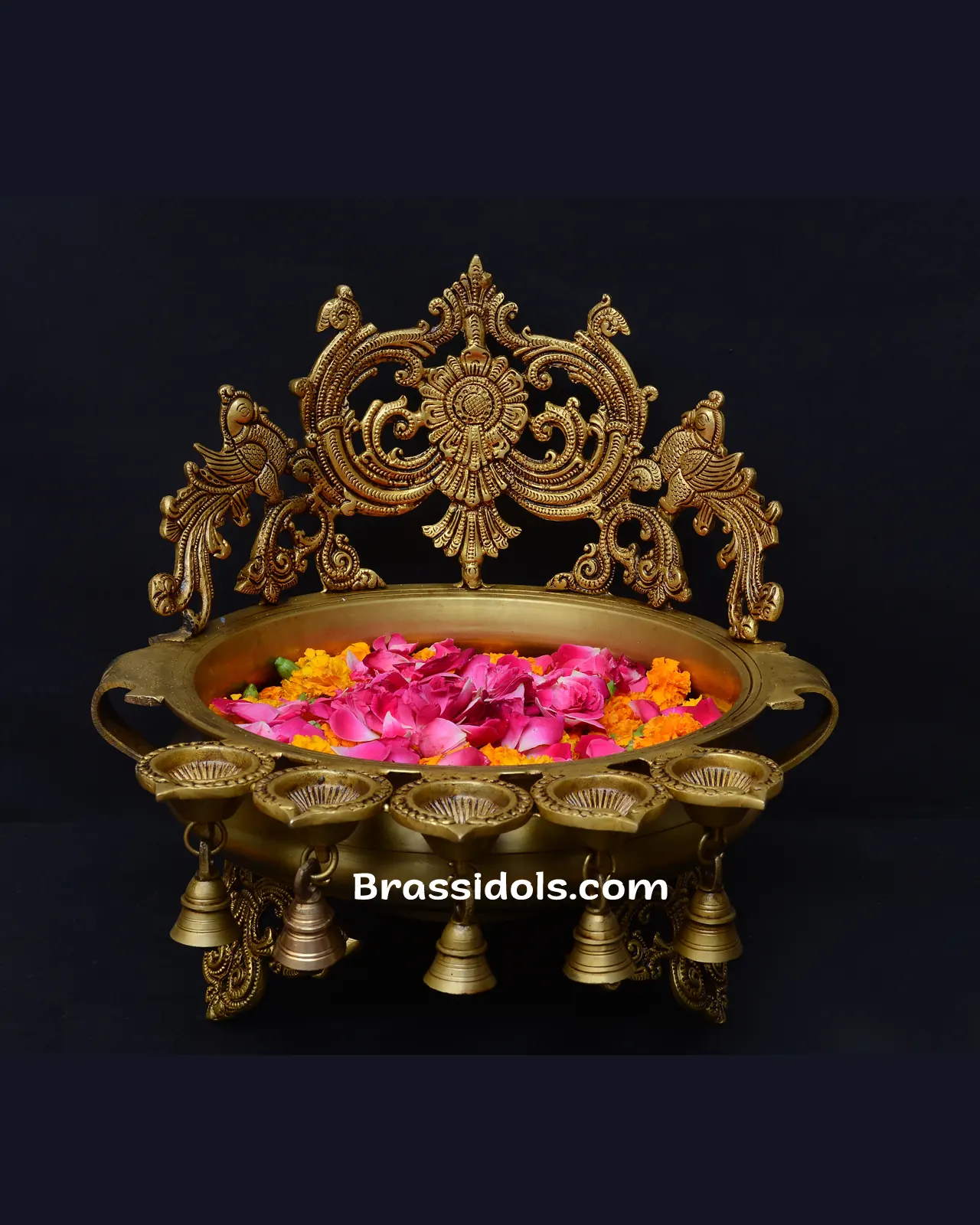 Brass Jali Urli with Side Deepak