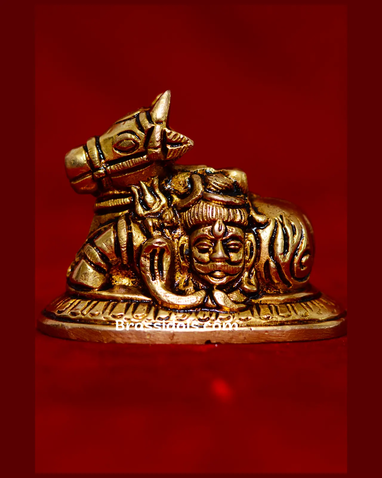 Nandi with Shiva faceBrass Idols