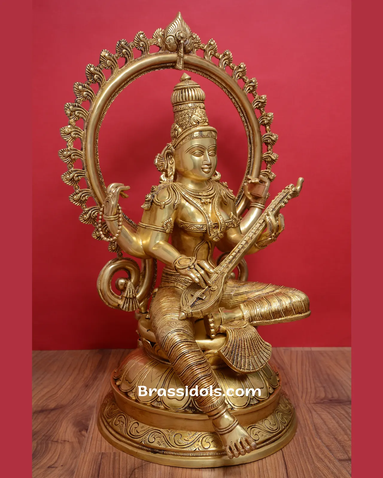 Brass Frame Saraswati - secondary