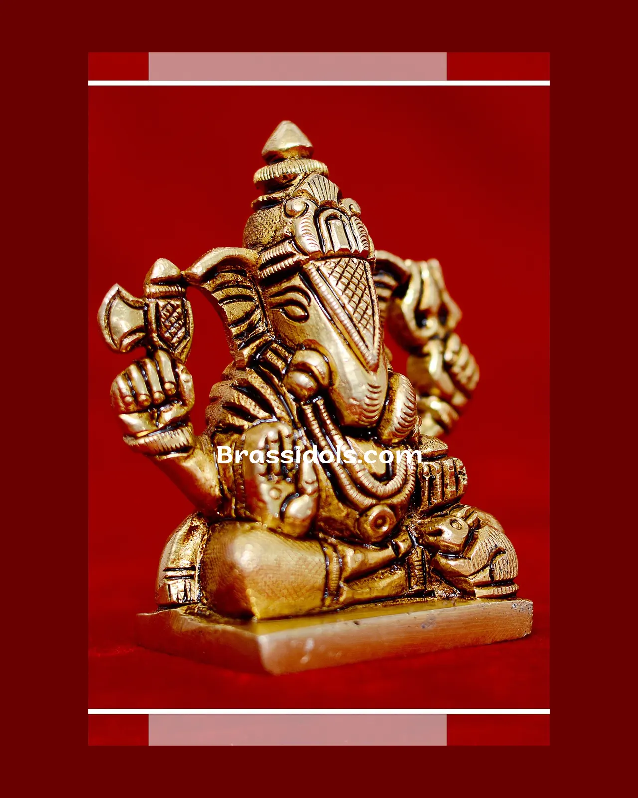 Brass Dagudu Ganesha Square Base idol - 5.5 inches - secondary