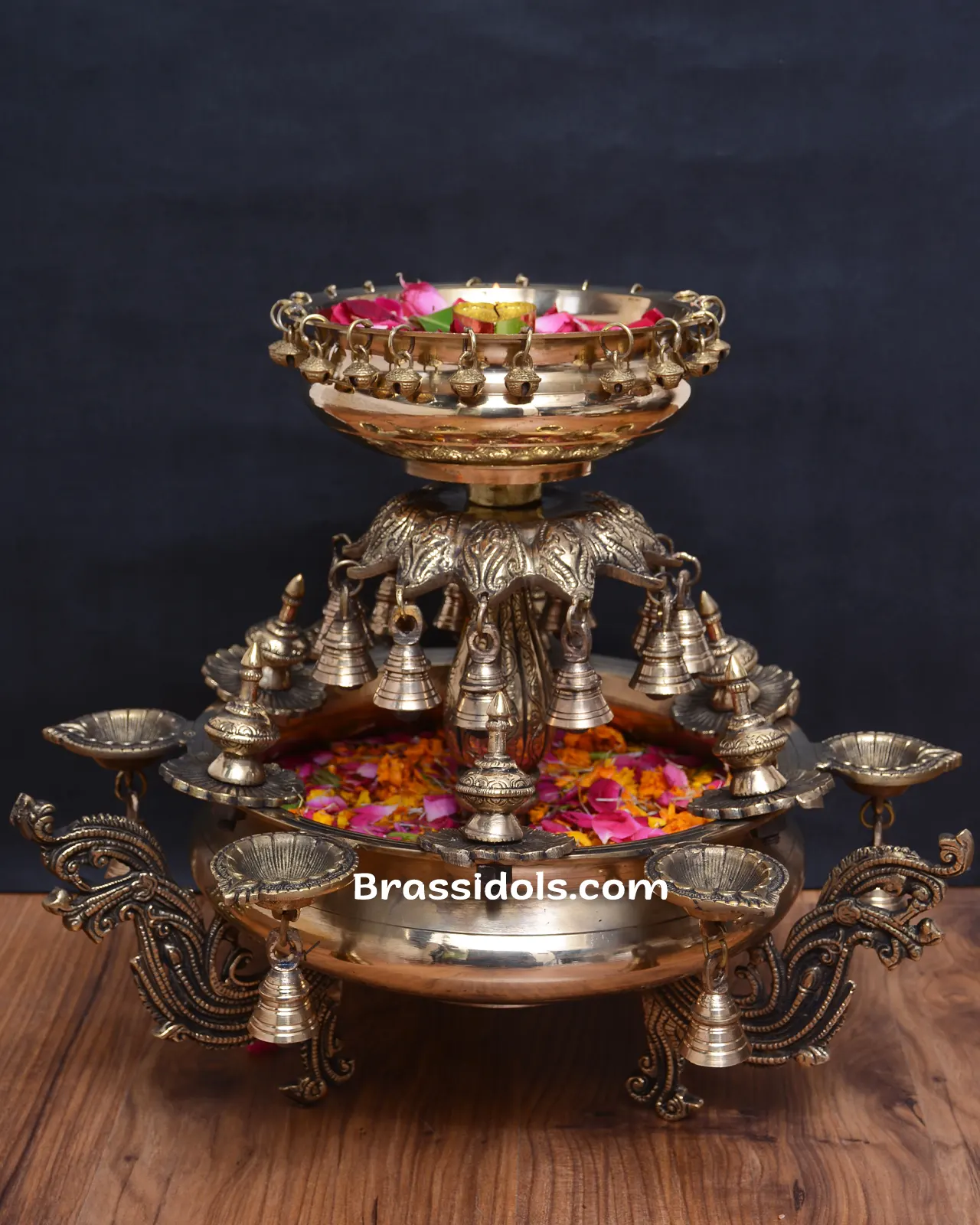 Brass Flower Double Urli - secondary