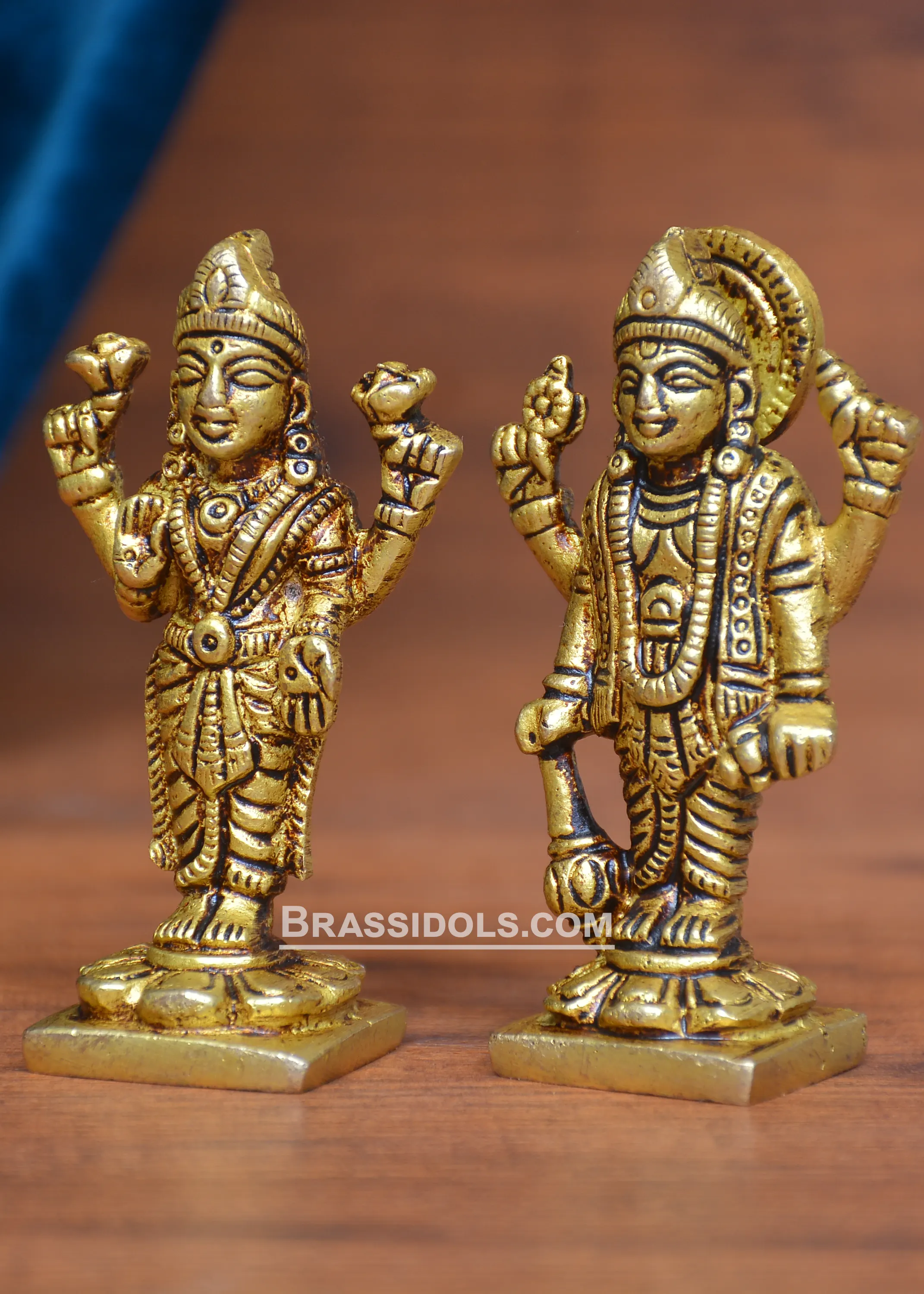 BRAS STANDING LAXMI VISHNU IDOL - secondary
