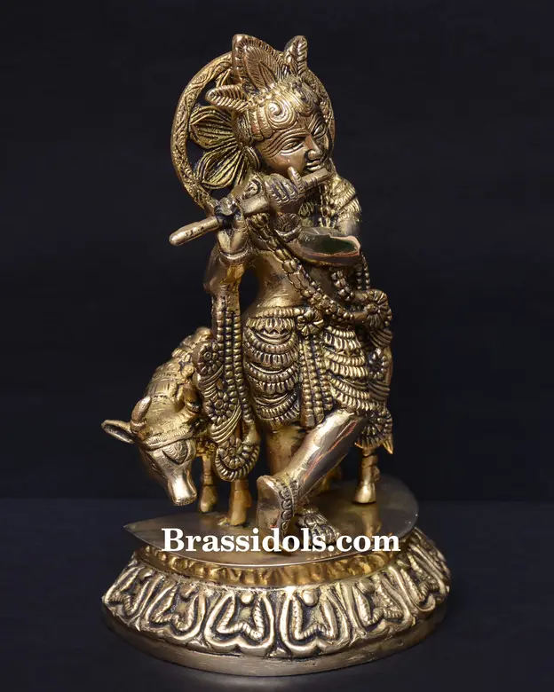 Round Base Cow Krishna - secondary