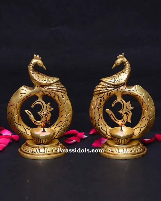 Peacock Diya With Om