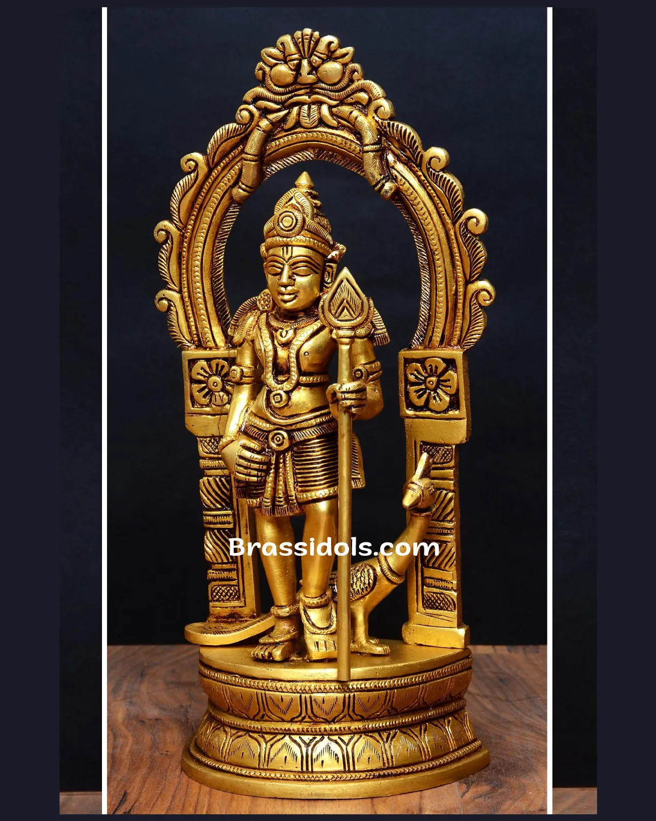 Holy Vel Murugan with Mayil Brass Idols - 12 Inches - secondary