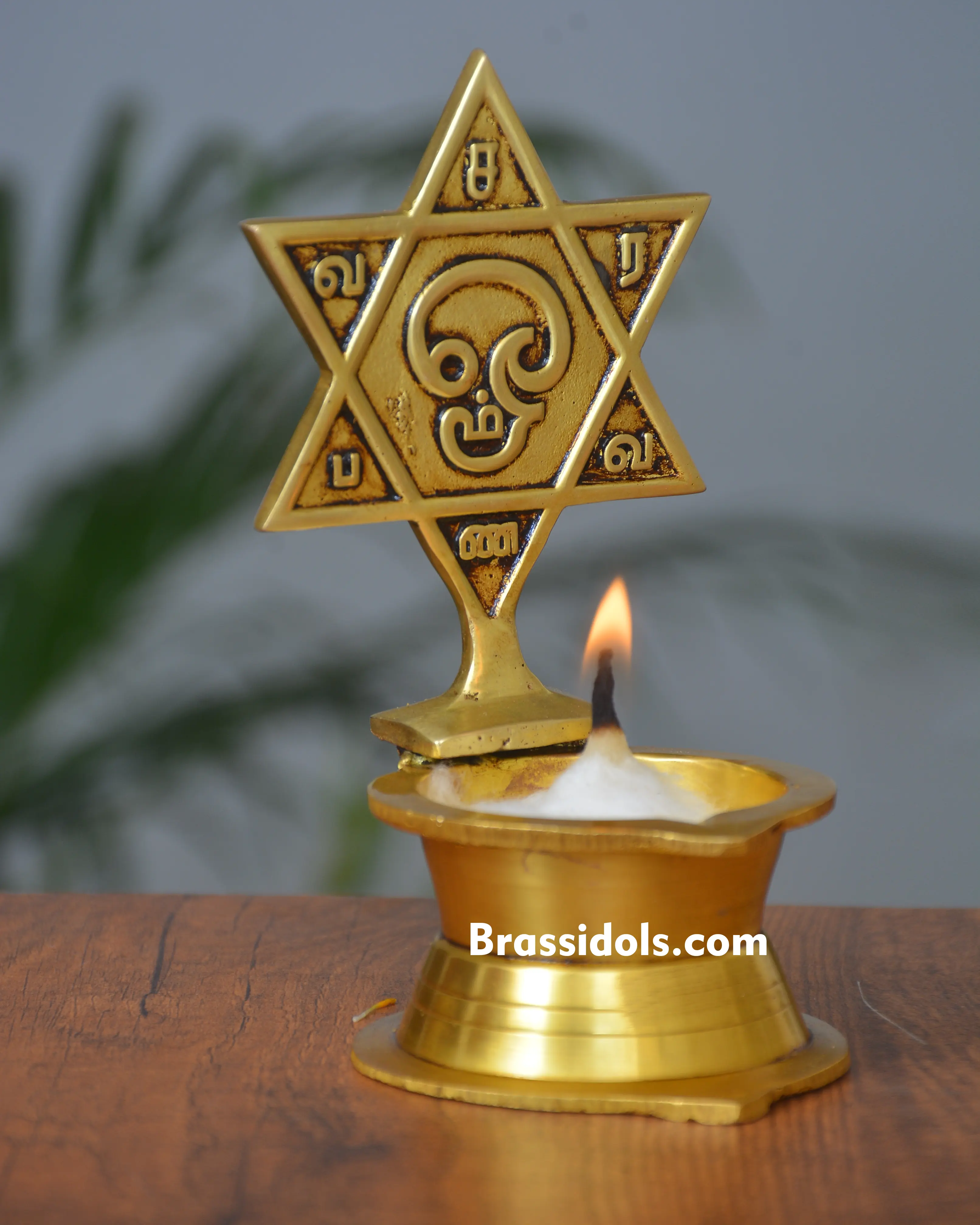 Tamil Om Deepak Brass Lamp (Medium) - 230 gm - secondary