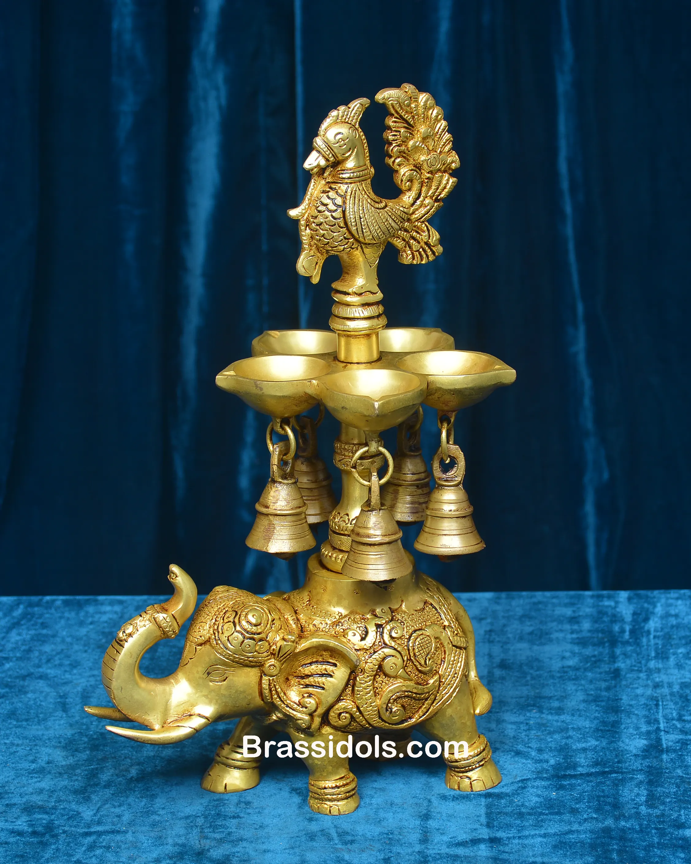 ELEPHANT ANNA 5 DEEPAK WITH BELLSBrass Idols