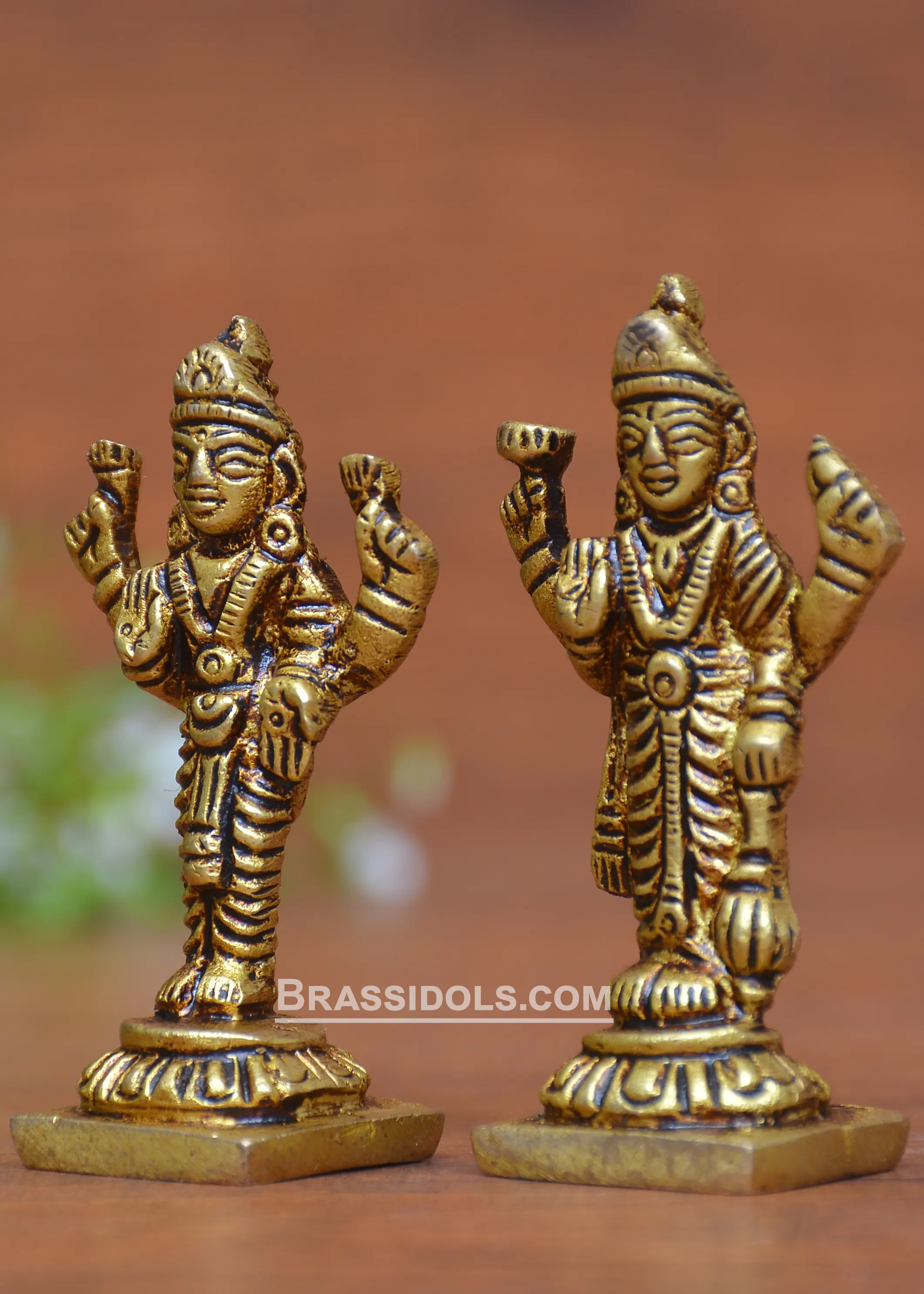Brass standing vishnu laxmi 2.5 inch - secondary