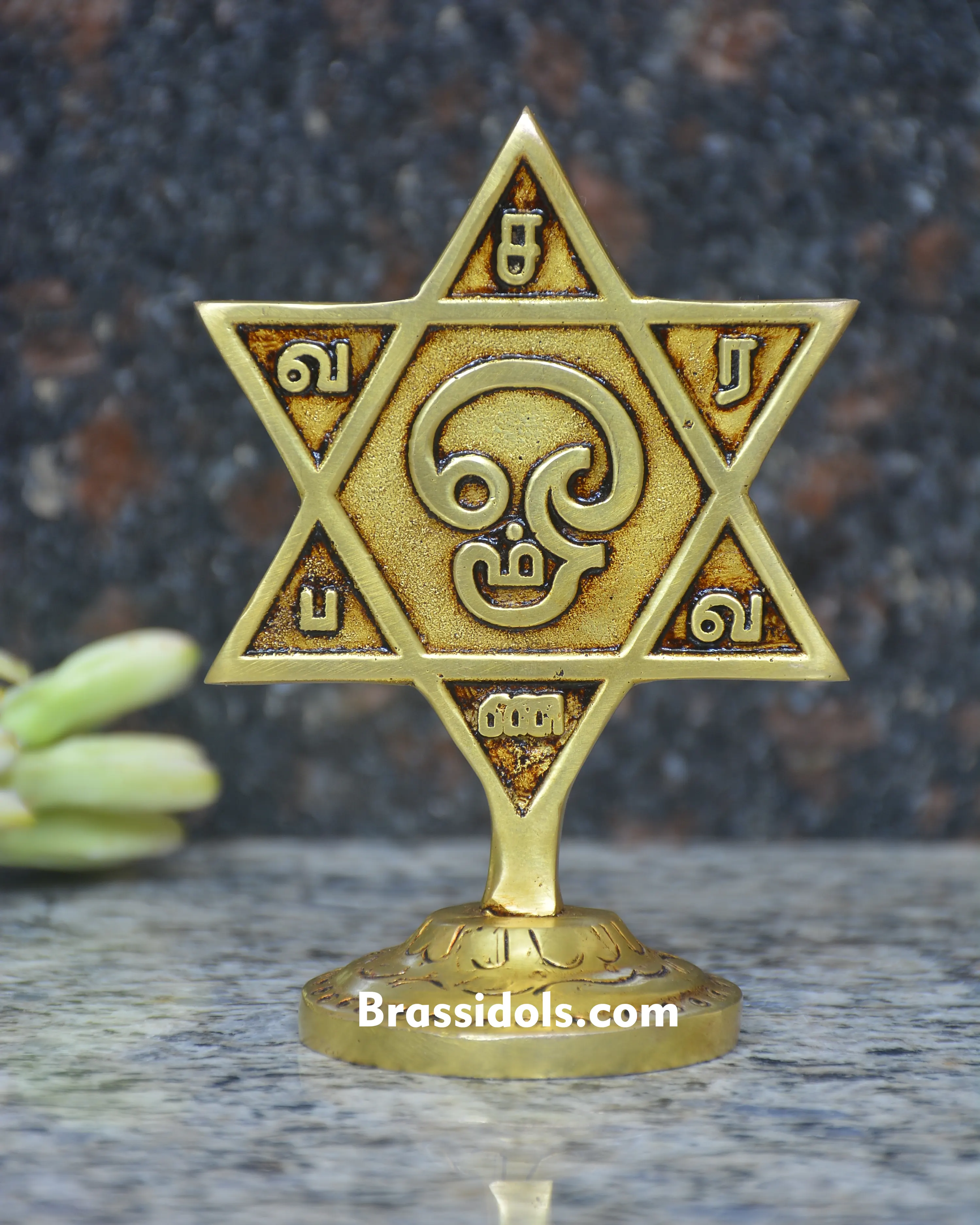 Tamil Om Brass Statue for Pooja Room - 140 gm