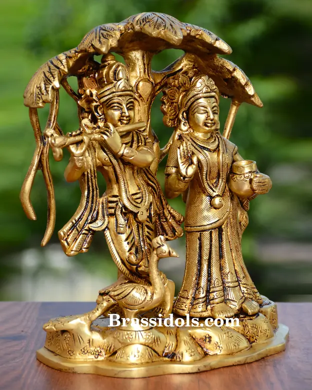 Radha Krishna Under Kadamba Tree With Peacock - secondary