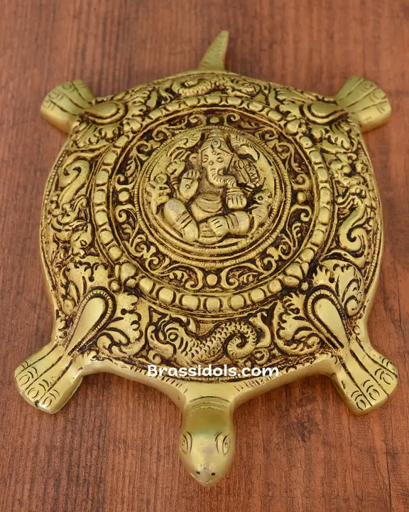 Brass Tortoies Ganesh (3 Inch)Brass Idols