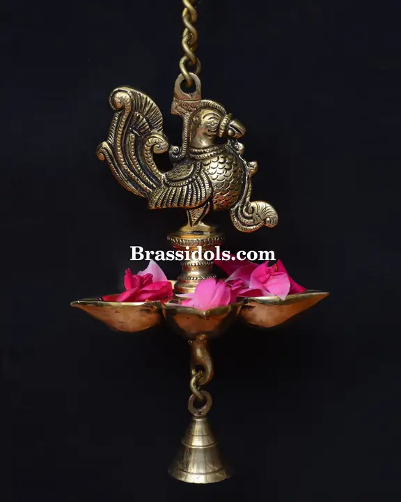 Wall Hanging Diya with Peacock Bell - secondary