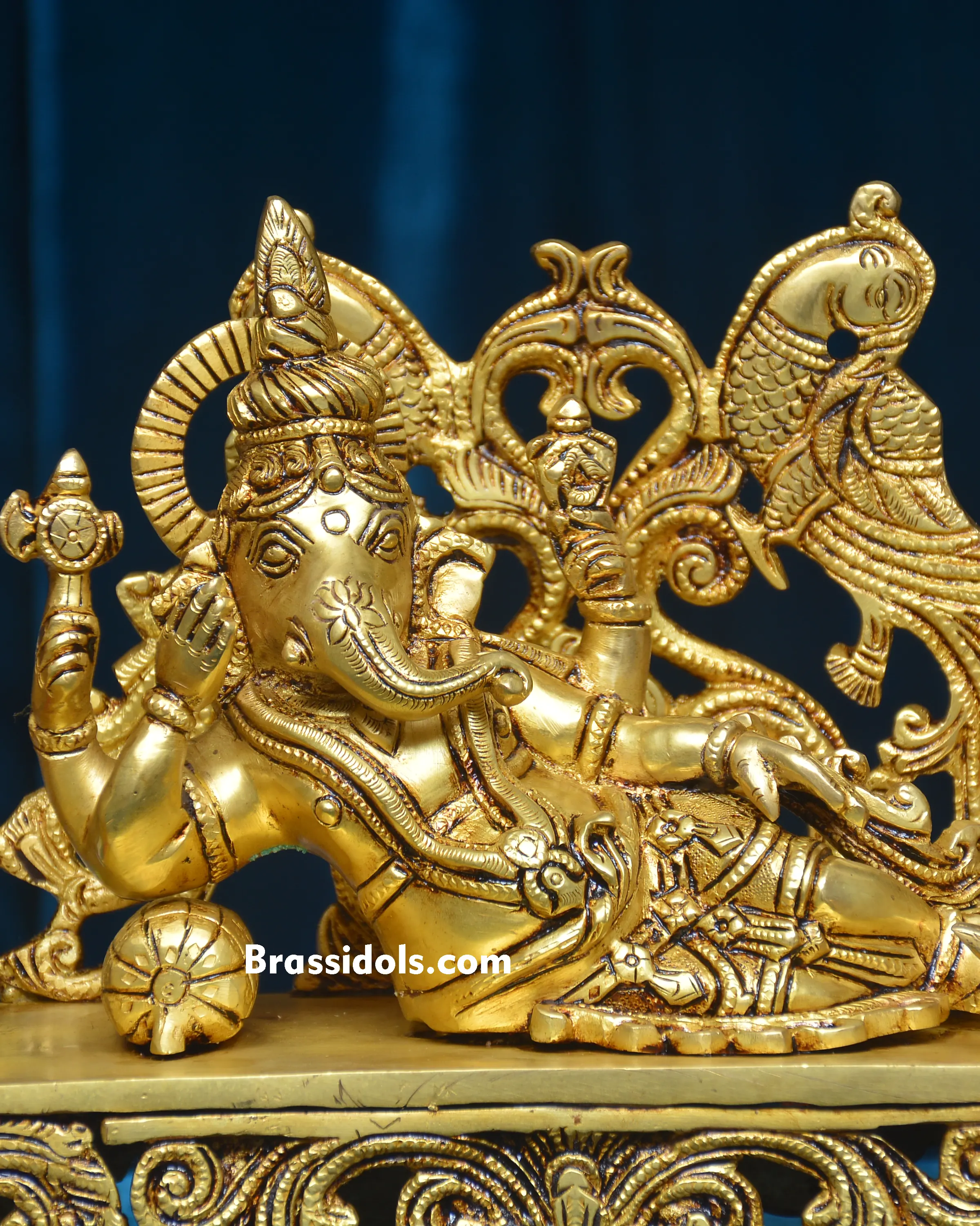 BRASS SINGHASHAN GANESH - secondary