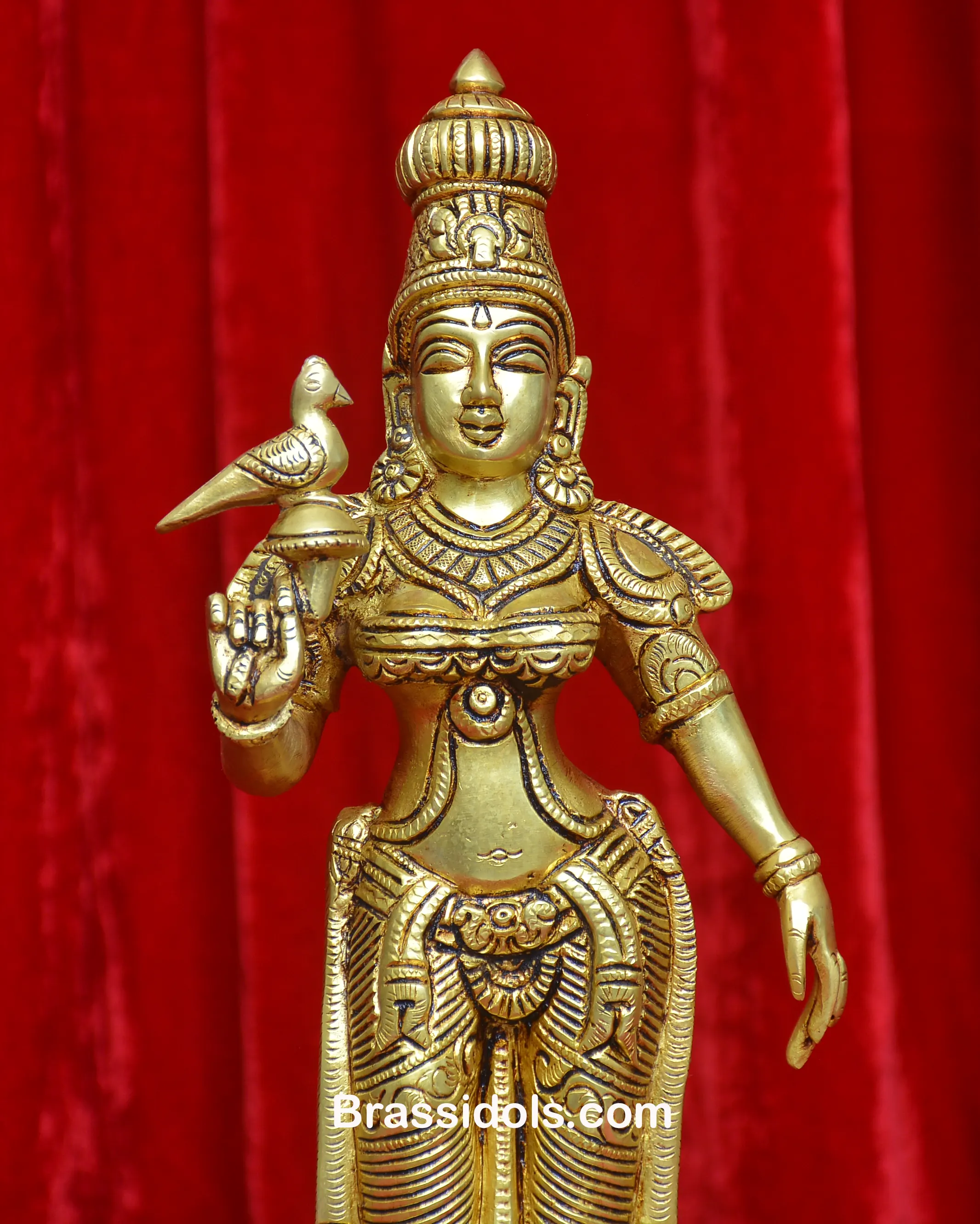 BRASS SQUARE BASE MEENAKSHI STANDING - secondary