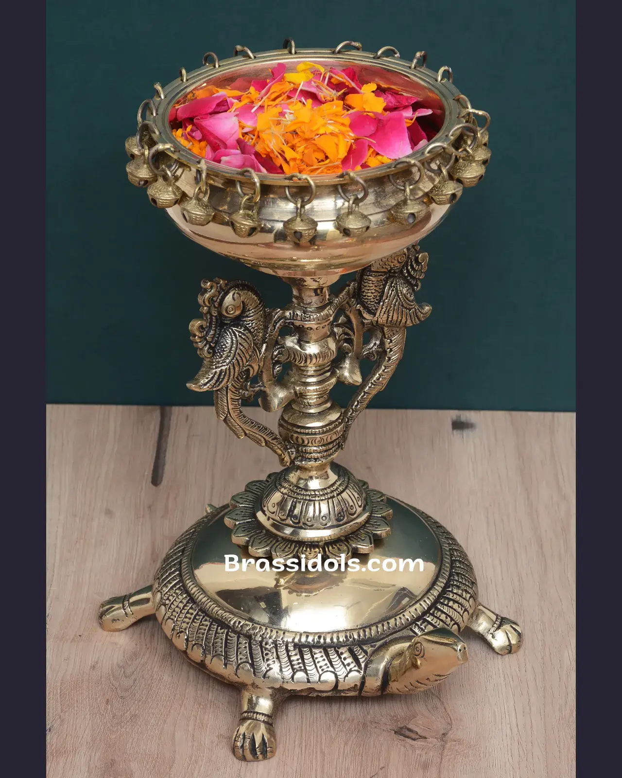 Brass Tortoies Standing Urli