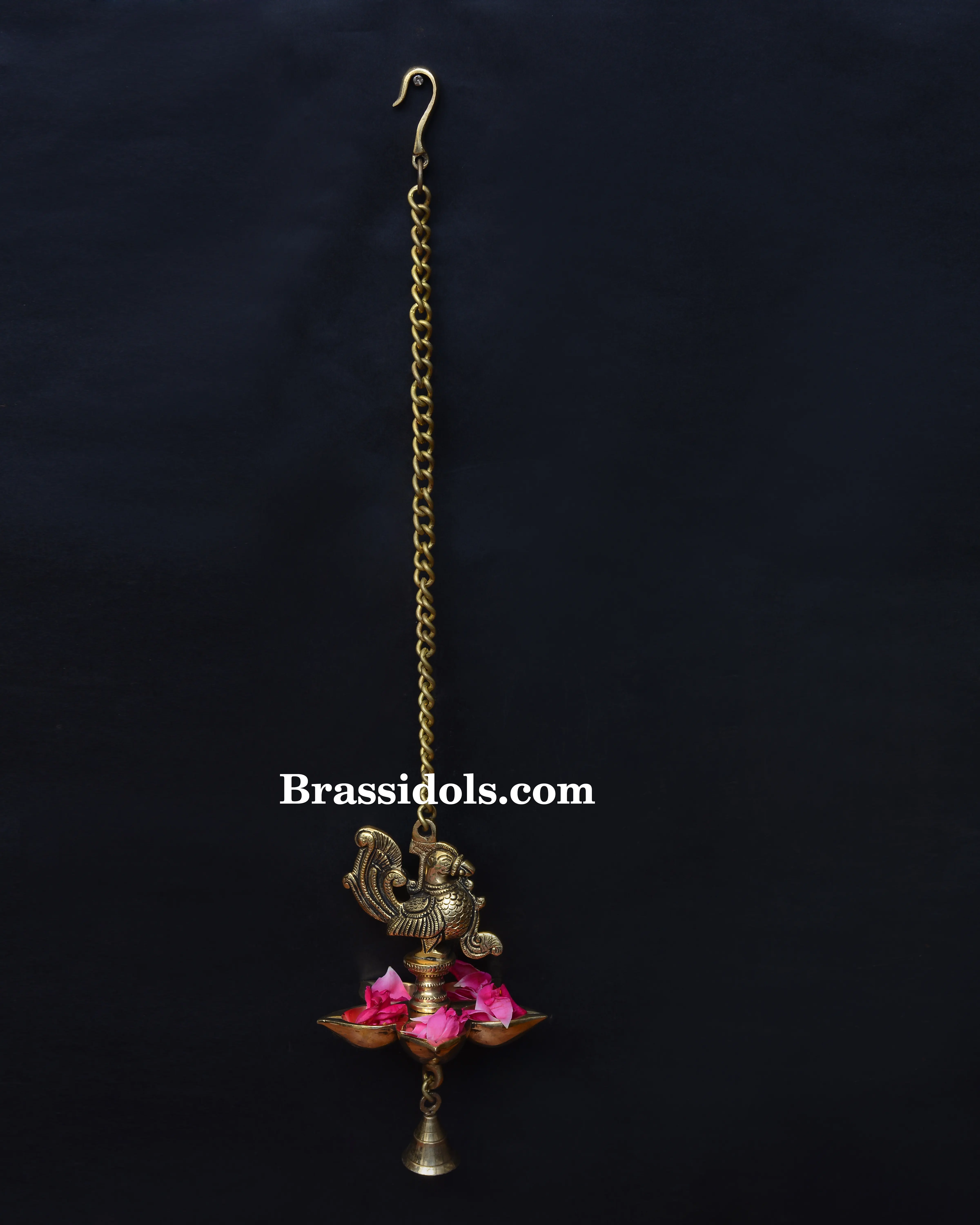 Wall Hanging Diya with Peacock BellBrass Idols