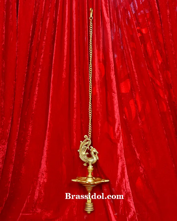 Peacock Hanging Diya with Bell