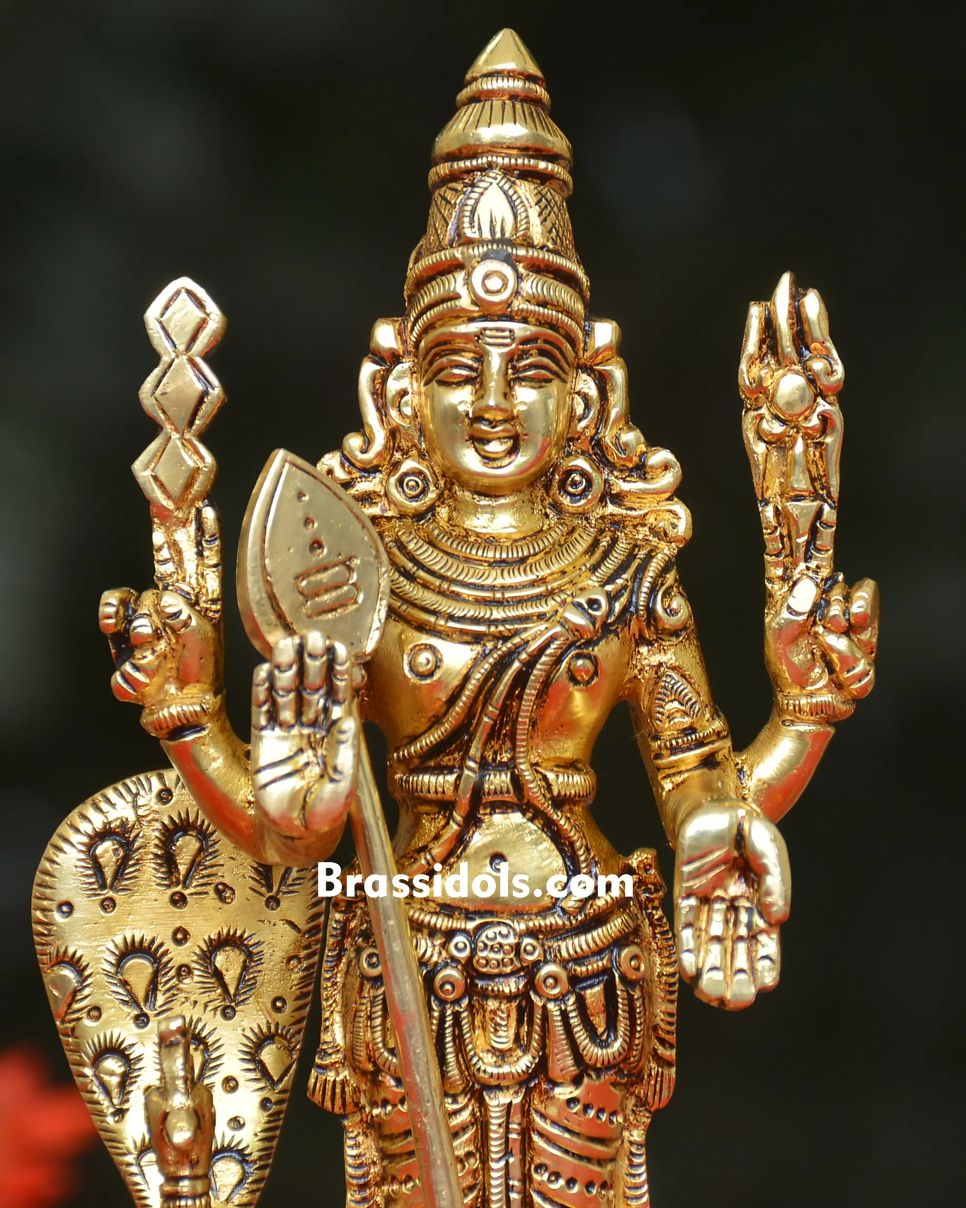 BRASS MURGAN STANDING WITH PEACOCK - secondary