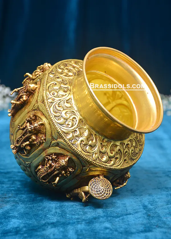 Brass Dasaavtaar Kalash 5 inch - secondary