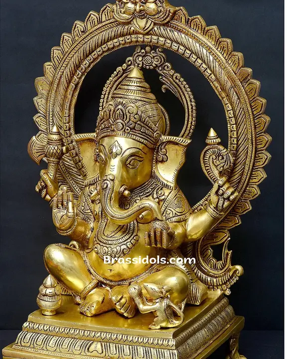 Brass Thiruvachi Ganesha idol - 26 inches - secondary