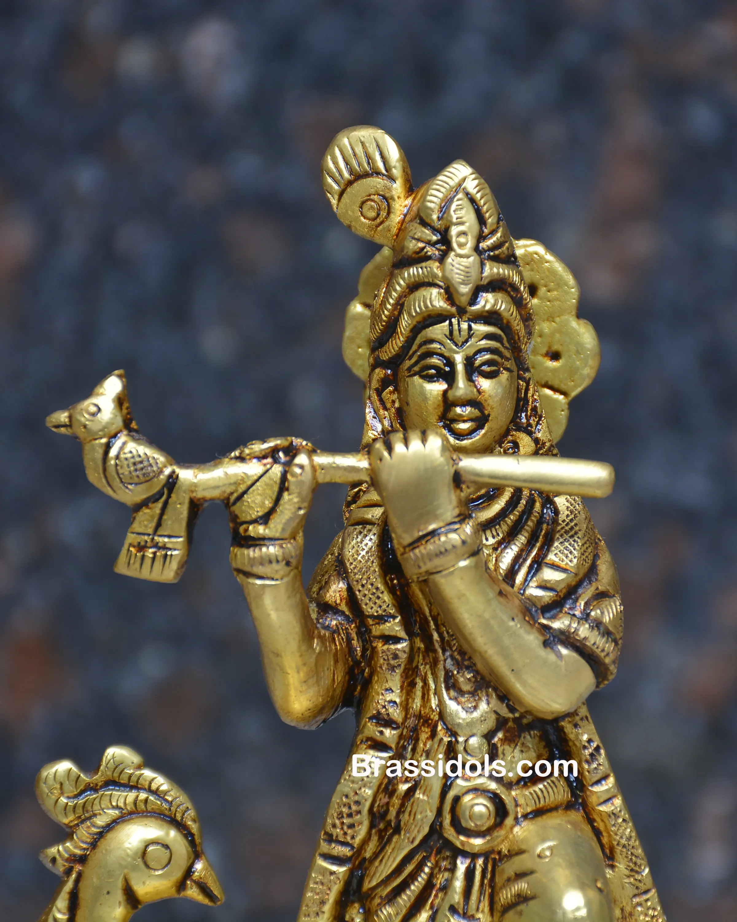 PEACOCK KRISHNA STANDING - secondary