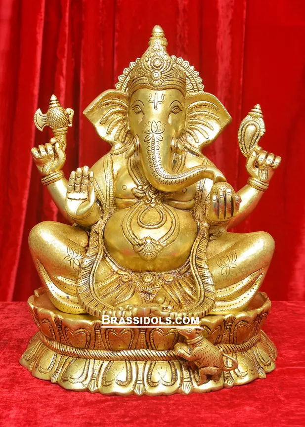 Sitting Kamal Ganesh Idols 14 inches