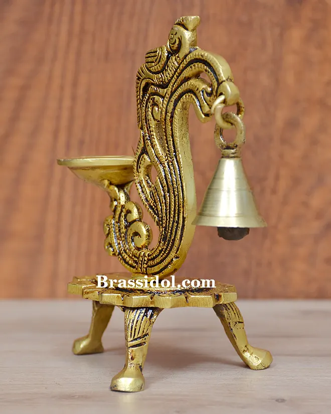 Peacock Diya with Choki - secondary