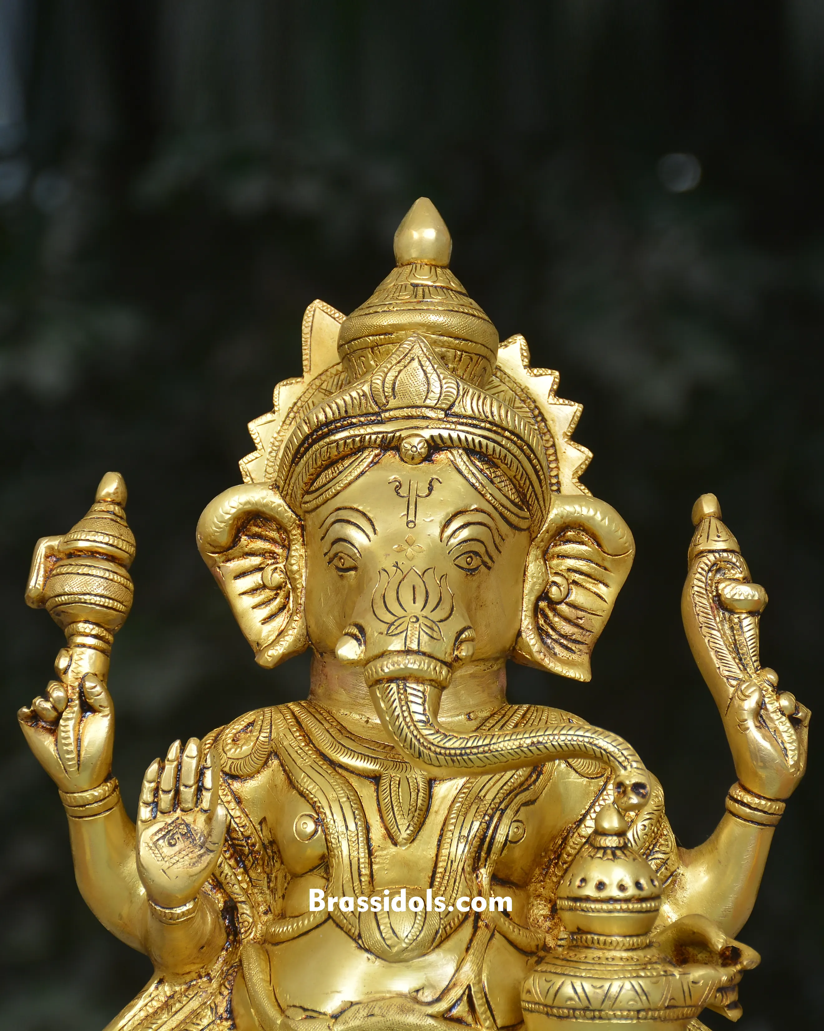 BRASS SITTING CHOKI GANESH - secondary