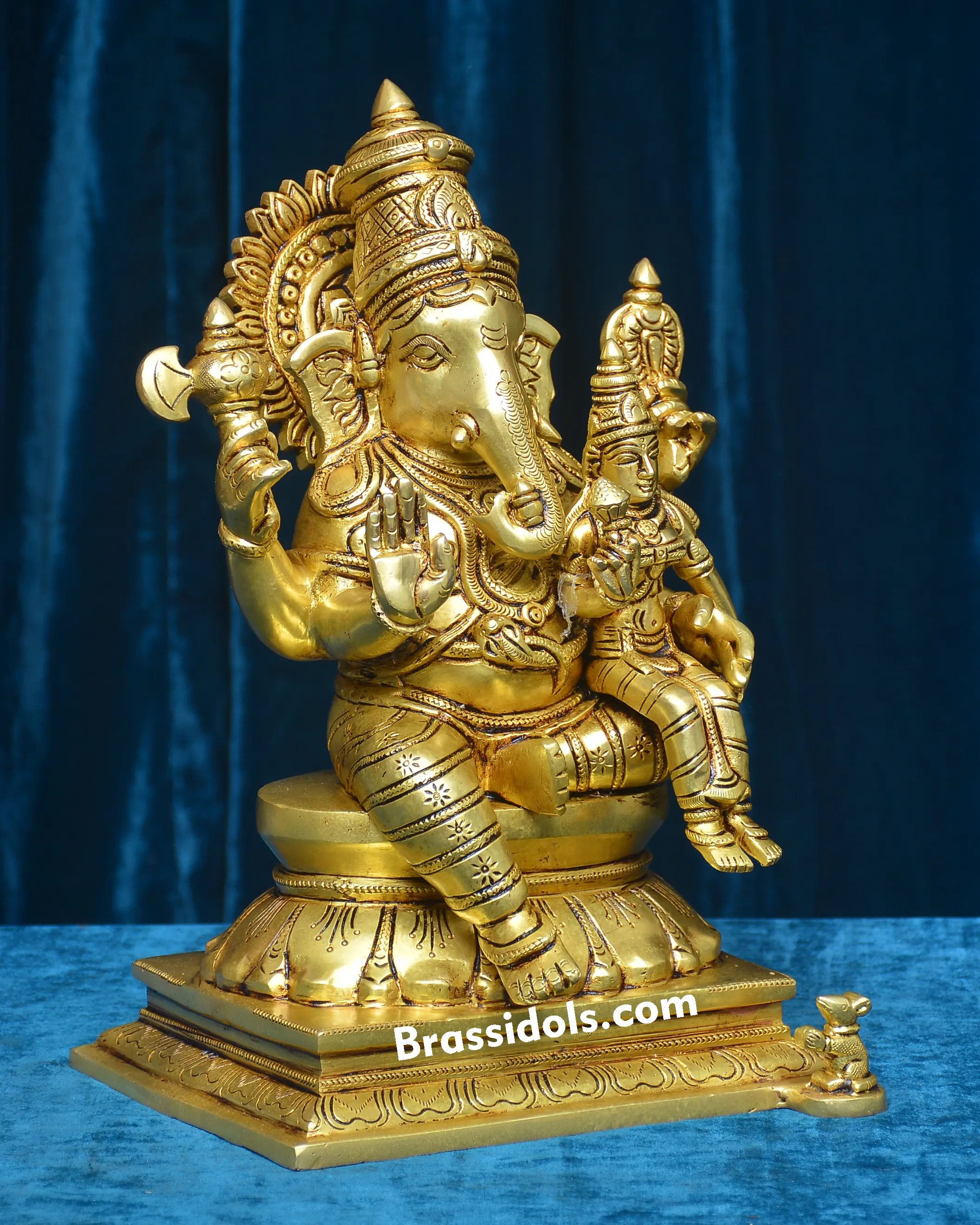GANESH SITTING LAXMI ON LAP - secondary