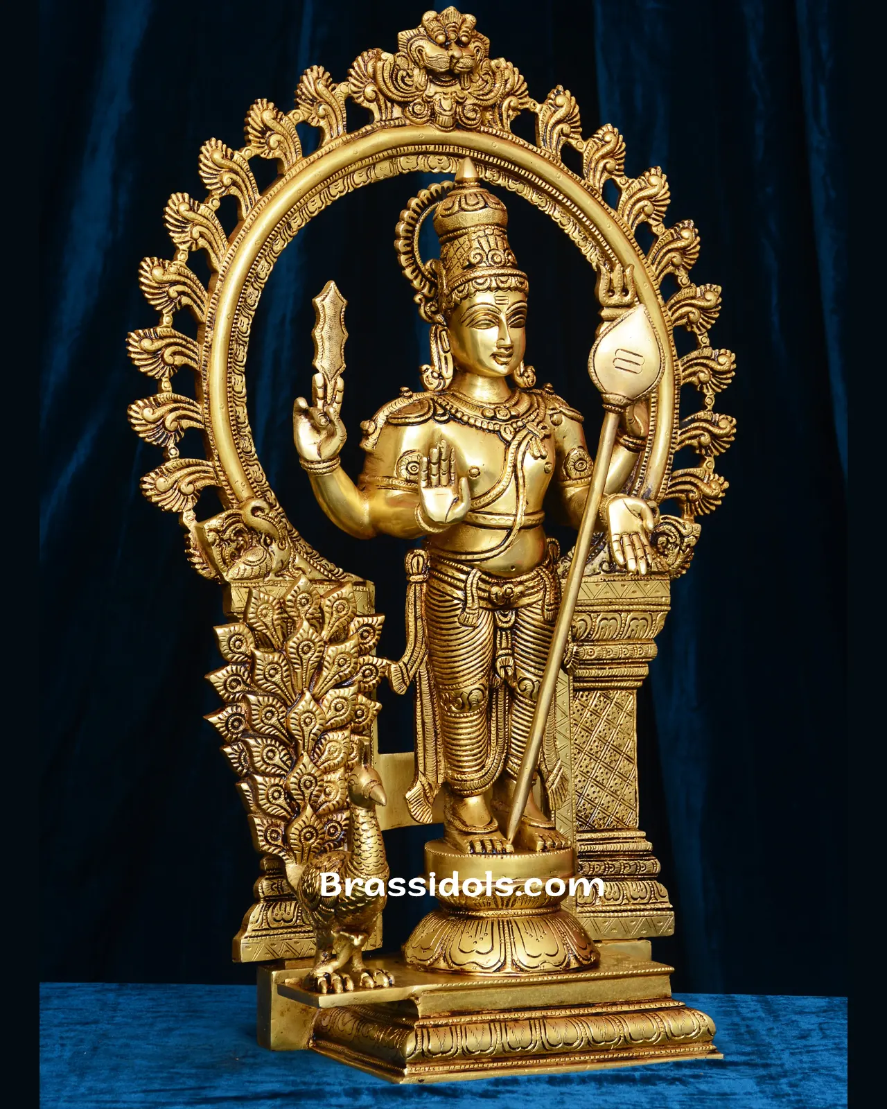 Ethereal Thiruvachi Standing Murugan with Vel Brass Idol – 22 Inches - secondary