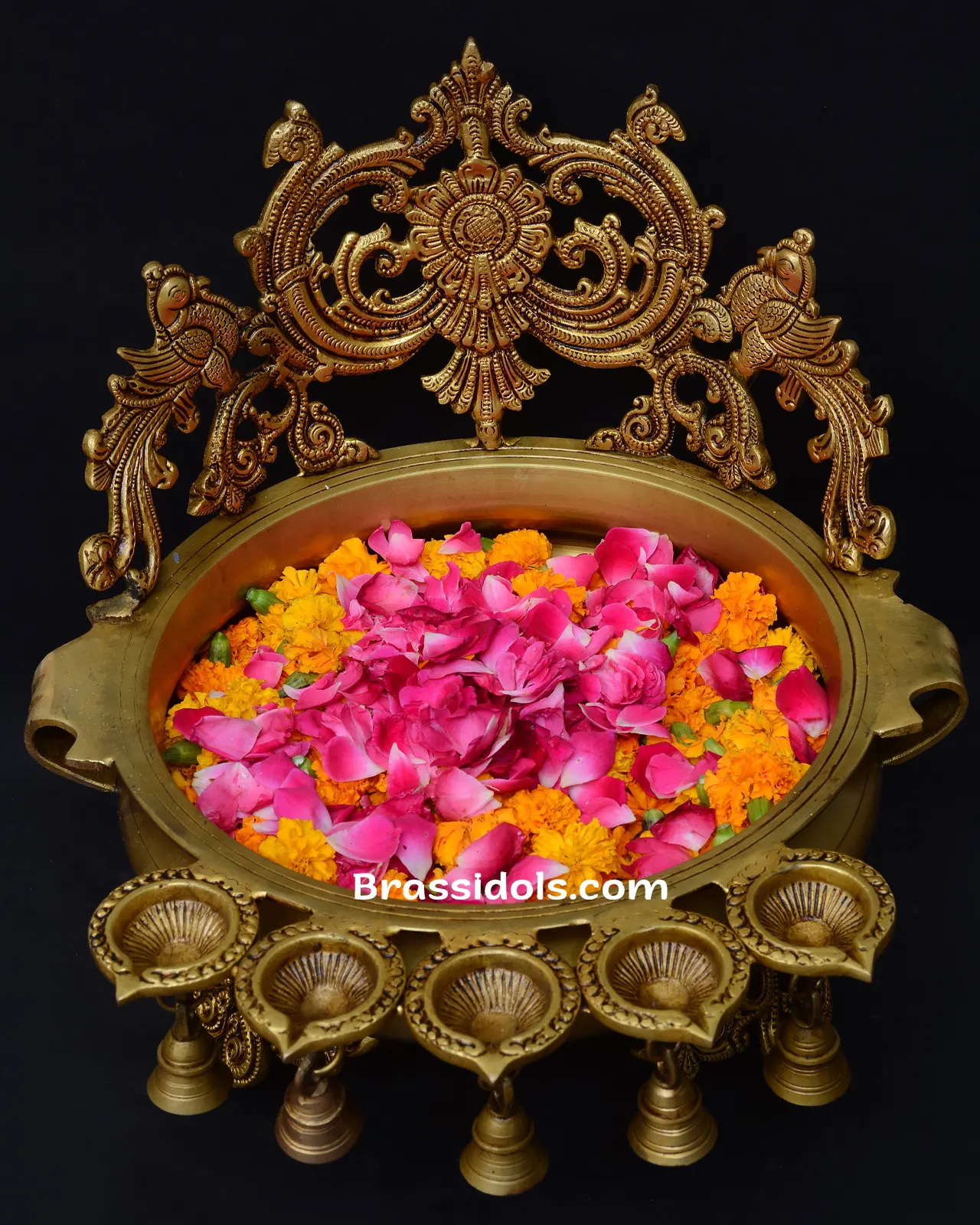 Brass Jali Urli with Side Deepak - secondary