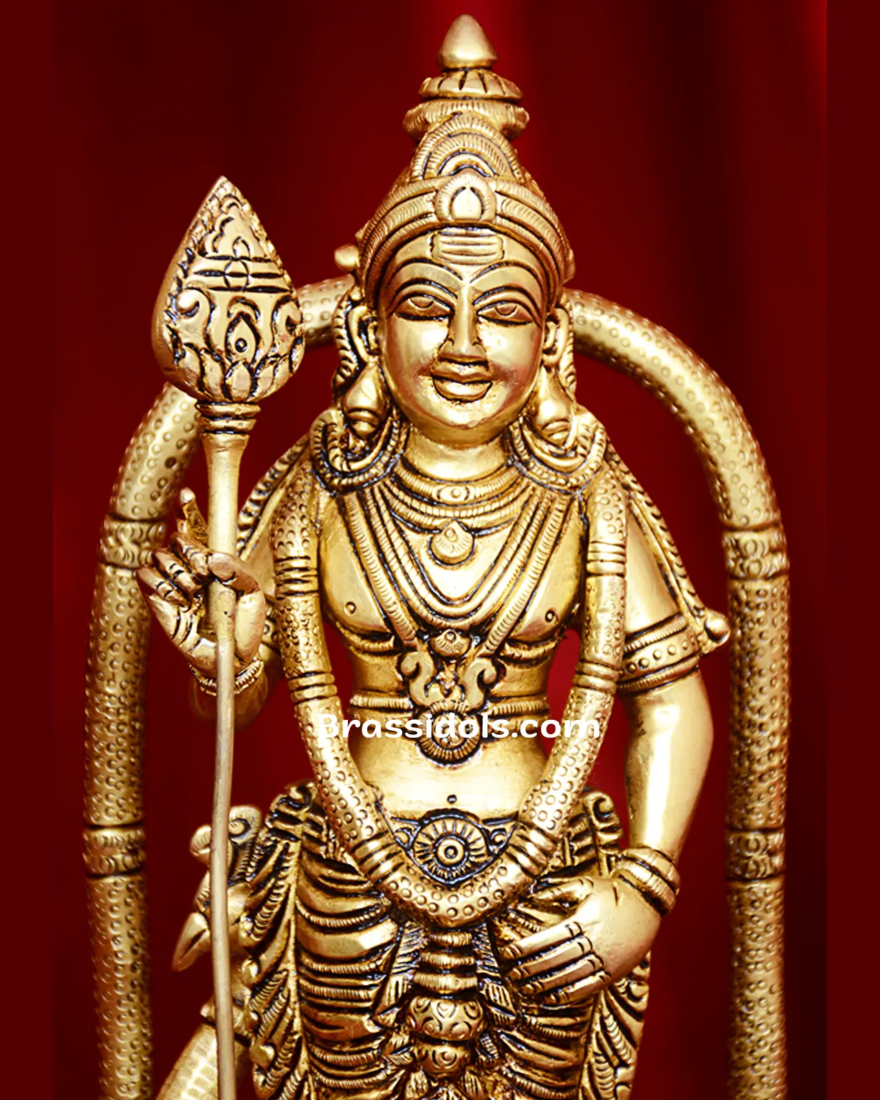 Adoring Batu Malai Subramaniyan Brass Idol - 9.5 Inches - secondary
