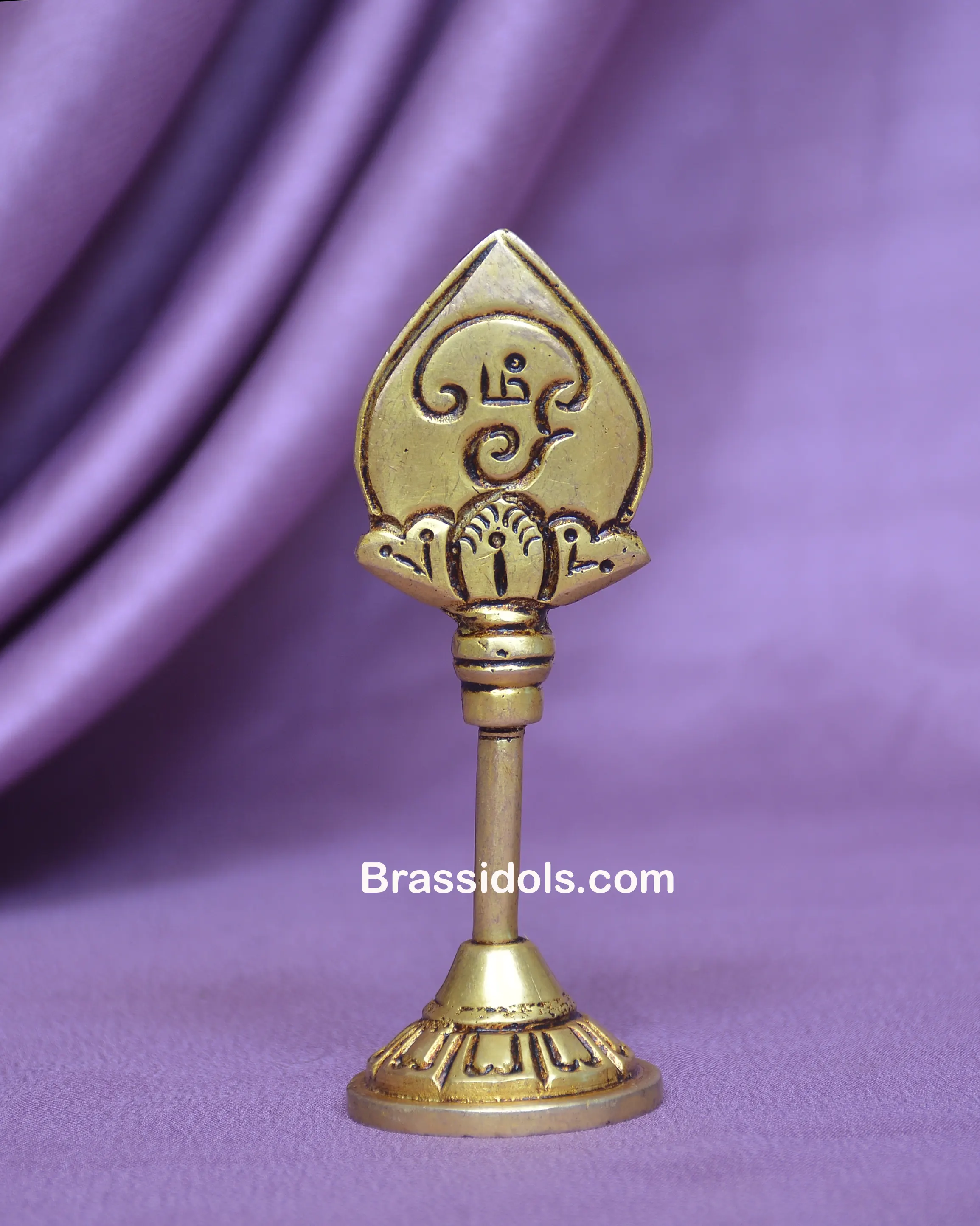 Brass Om Vel Bhala For Car Dashboard 4 inches