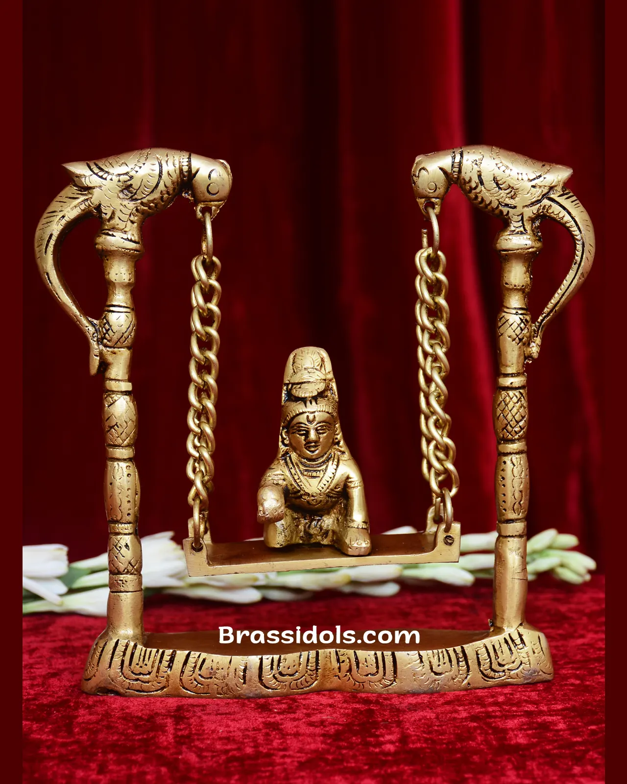 Peacock Swing Krishna PalnaBrass Idols