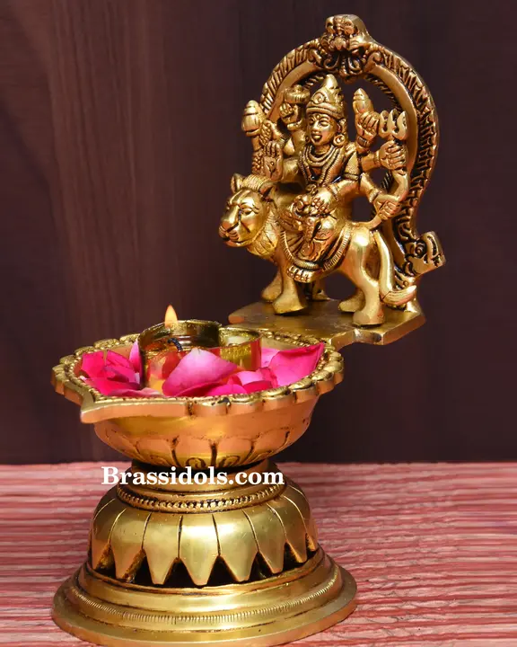 Brass Durga Deepak (7 Inch) - secondary