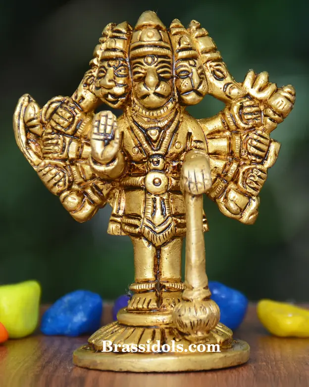Standing Panchmuki Hanuman With Base