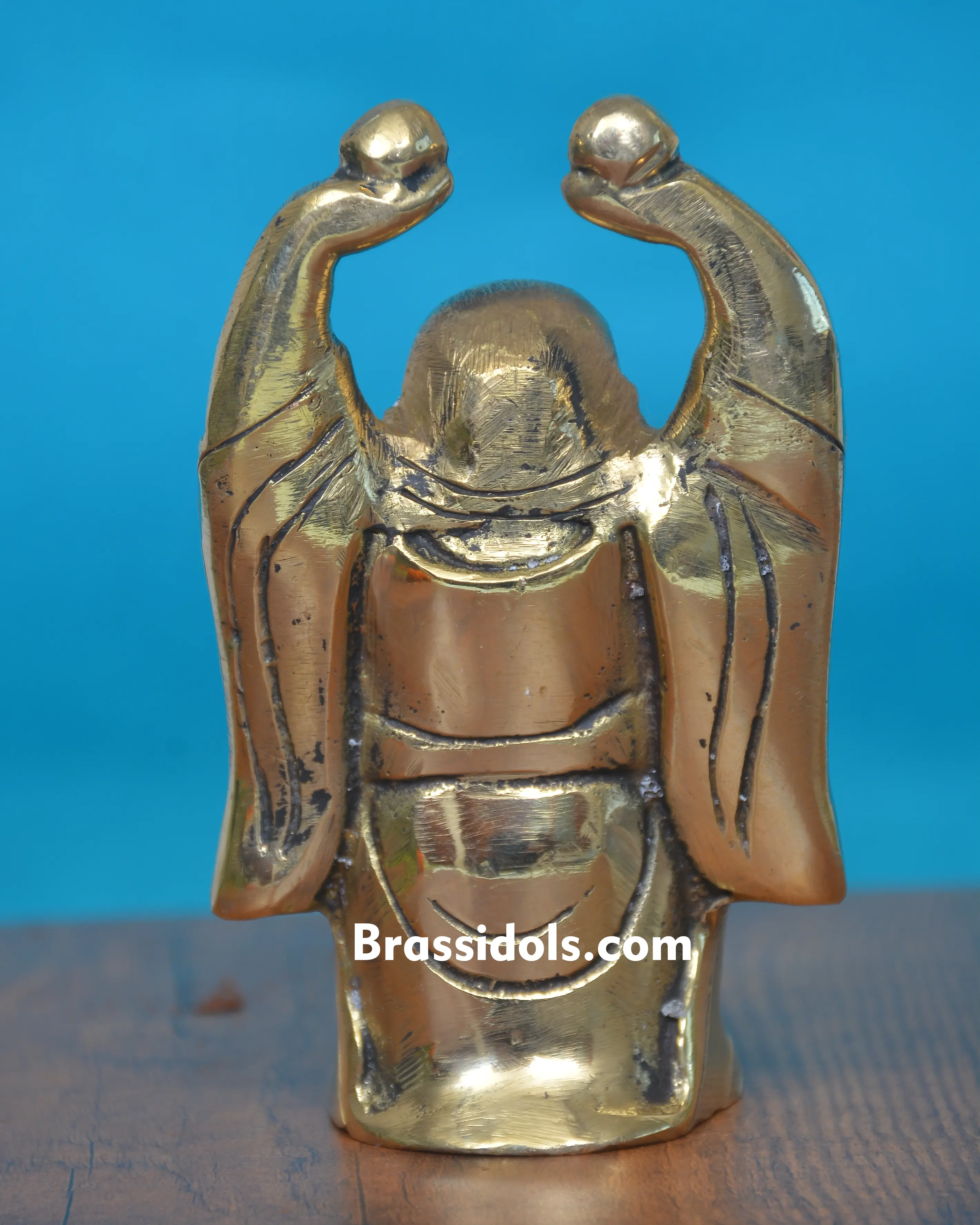 Happy Man Brass Figurine with Raised Hands - 500 gm - secondary