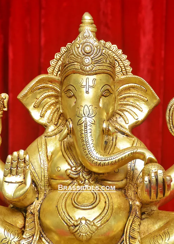 Sitting Kamal Ganesh Idols 14 inches - secondary