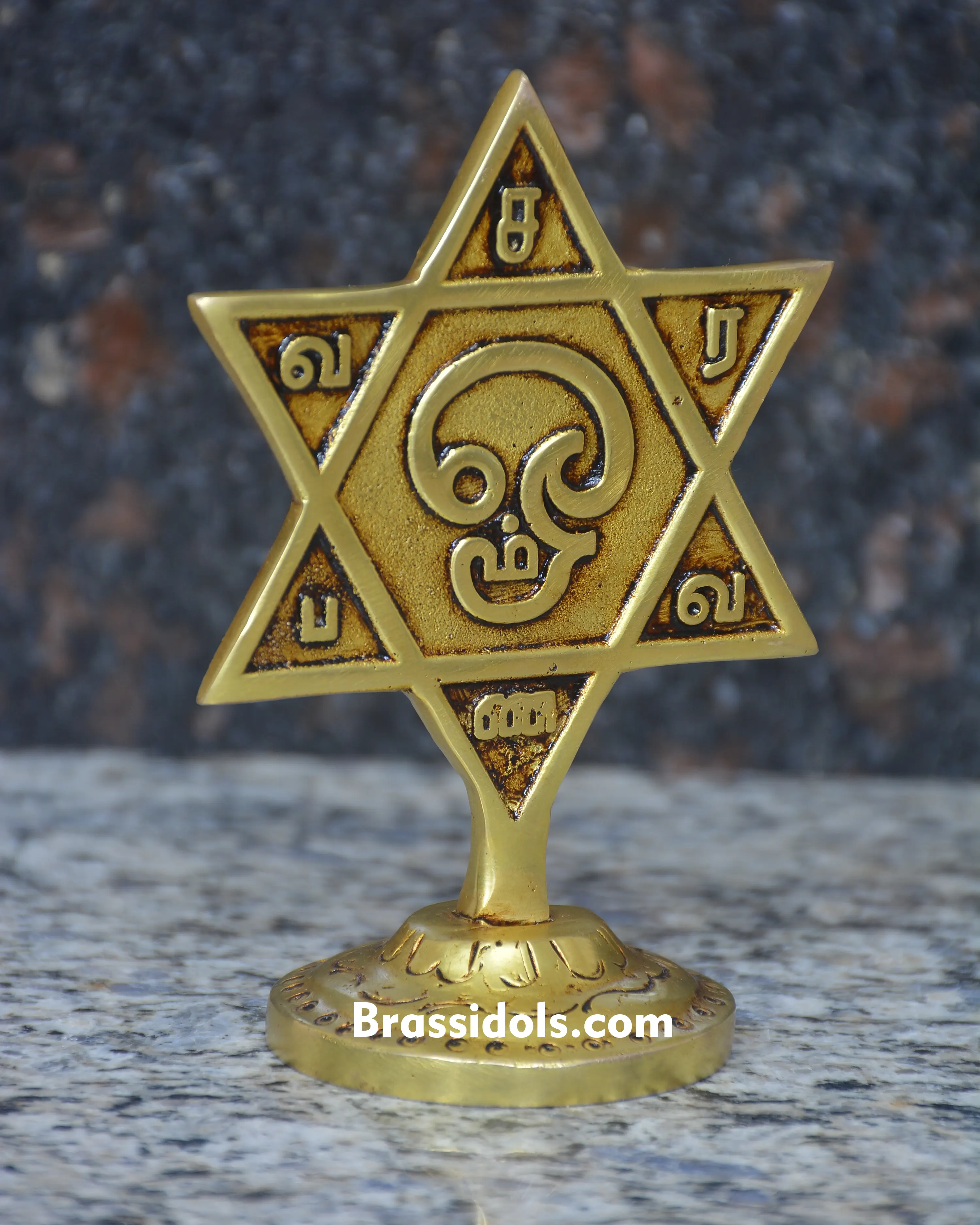 Tamil Om Brass Statue for Pooja Room - 140 gm - secondary