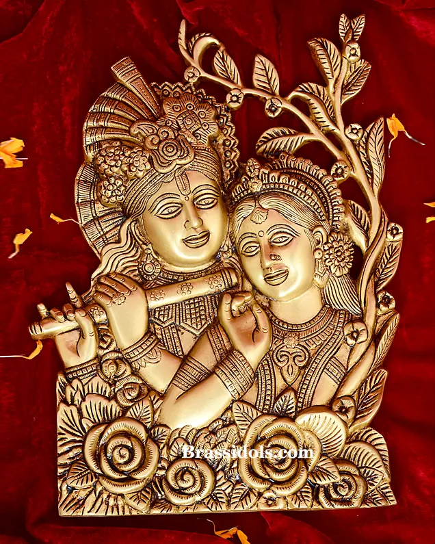Hanging Radha Krishna PlateBrass Idols