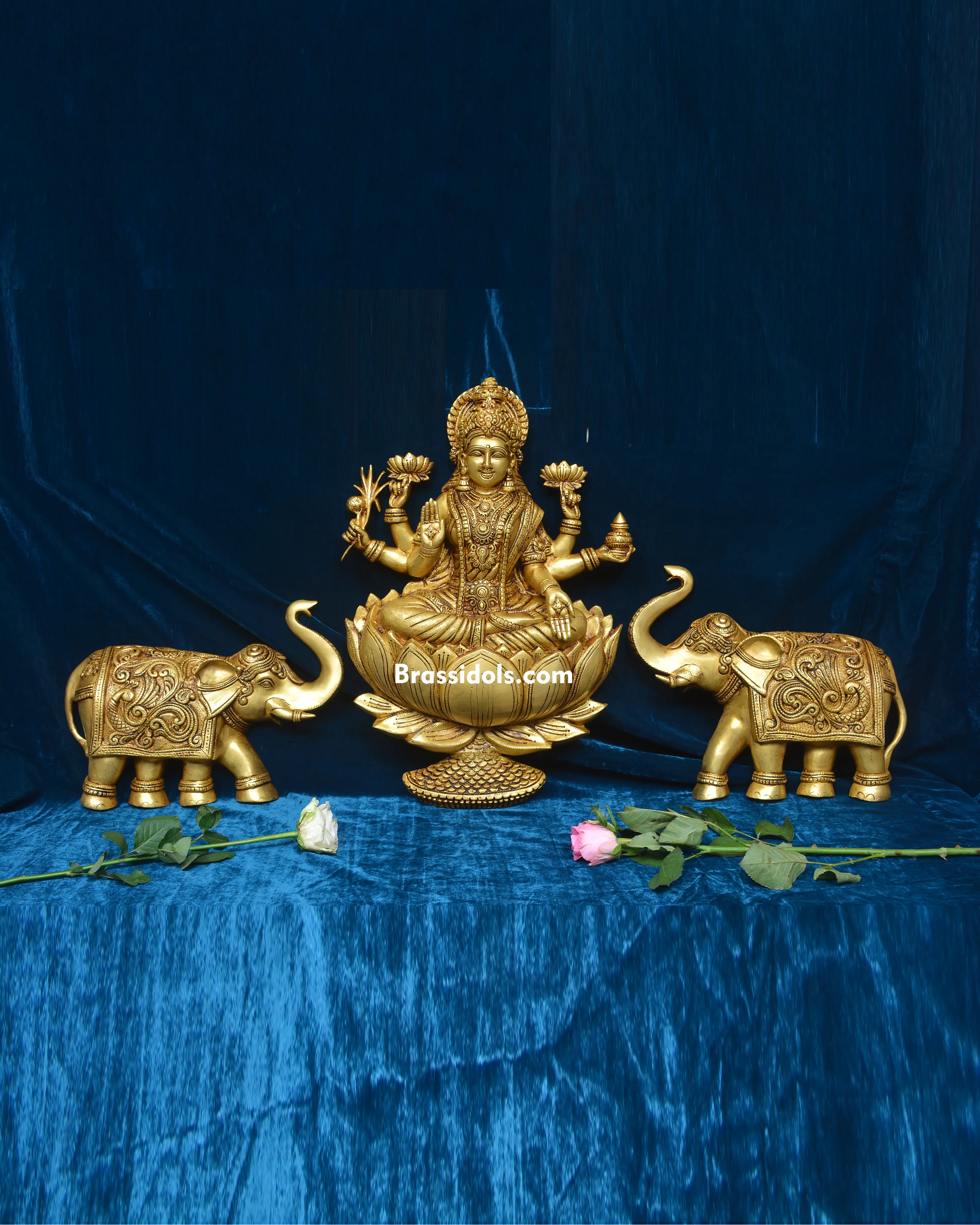 HANGING ELEPHANT WITH KAMAL LAXMIBrass Idols
