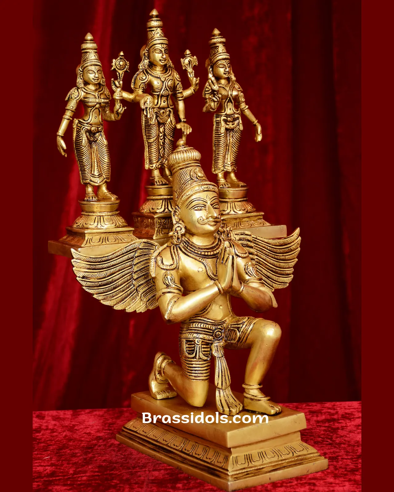 Garuda Sitting With Perumal Bhudevi and sridevi - secondary