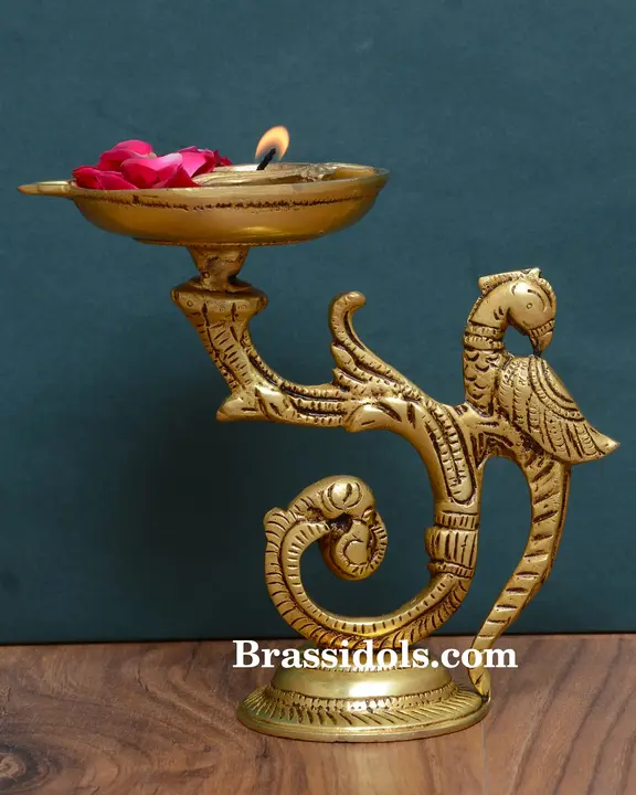 Standing Peacock with Diya