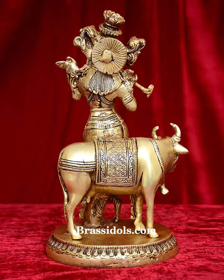 Round Base Cow Krishna - secondary