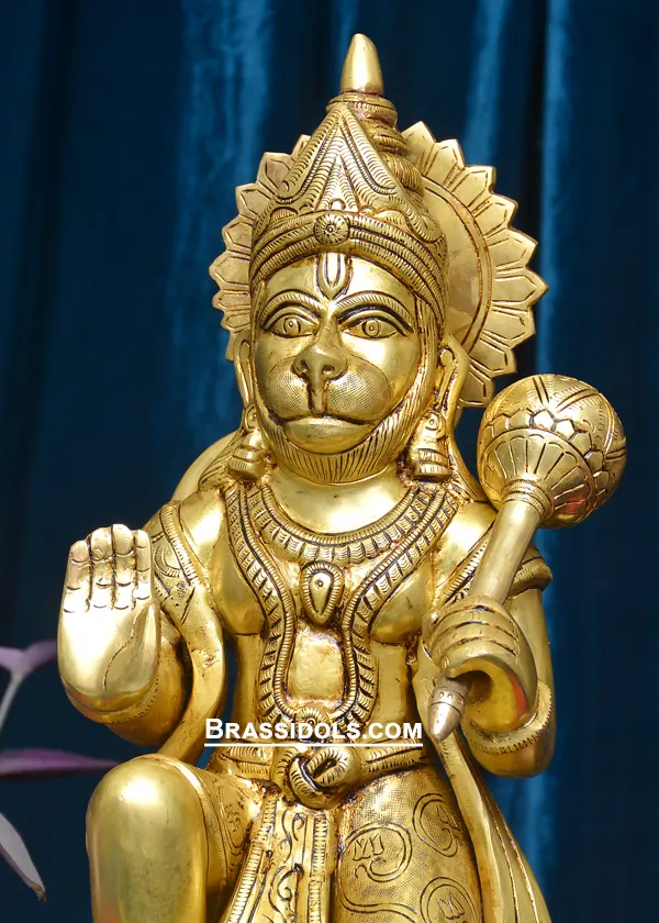 Brass Sitting Hanuman 16 inches - secondary