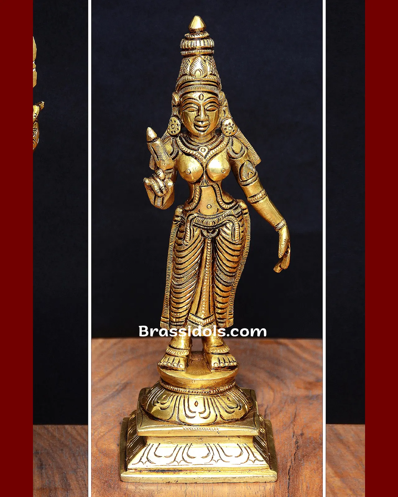 Blessed BalaMurugan With Mayil and Vajrayudham Brass Idols - 10.5 Inches - secondary