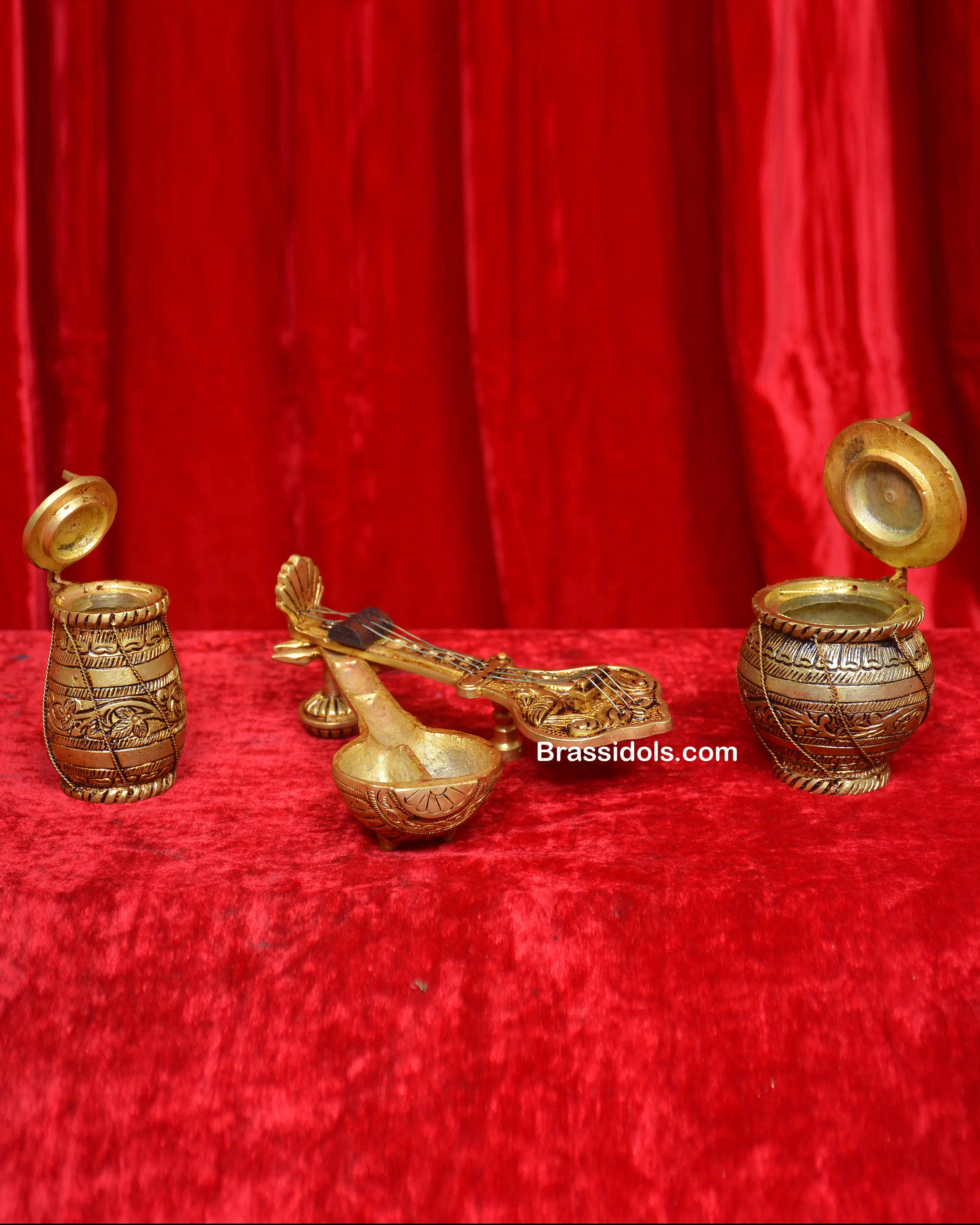 BRASS VEENA SET - secondary